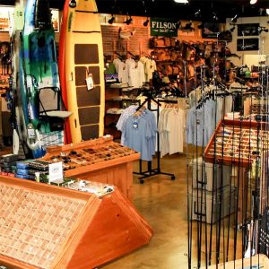 Interior of a fly fishing shop
