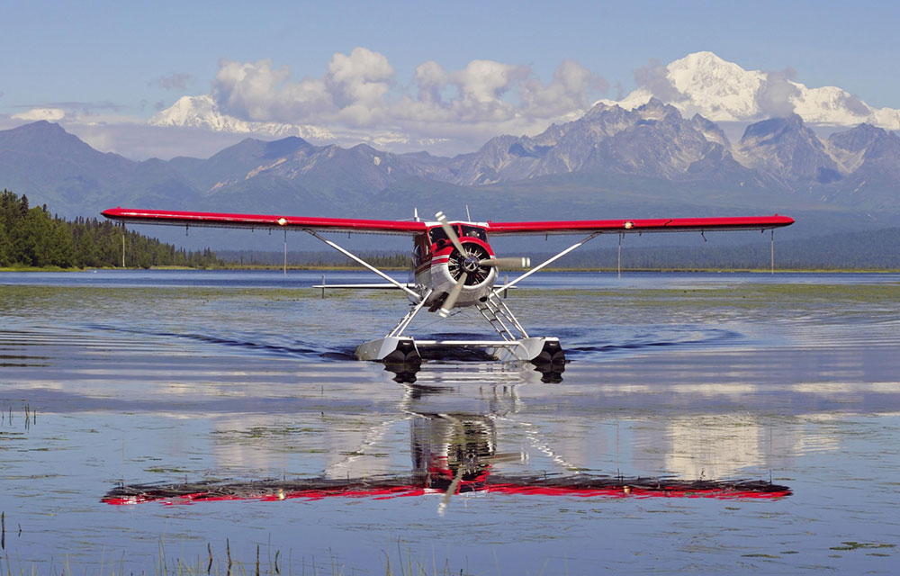Alaskan seaplane in a lake